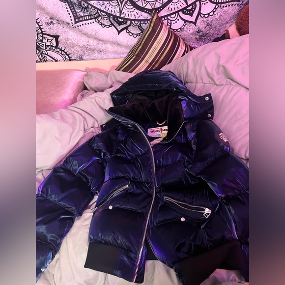 All wet Navy blue Woodpecker woods bomber jacket - Picture 4 of 7